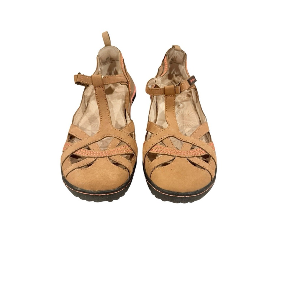 Women's 8 M Jambu All Terra Design Tan & Coral Mary Jane Shoes Preowned
